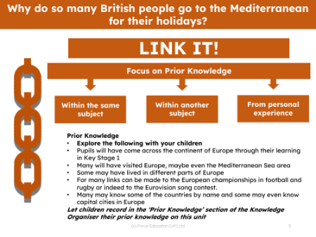 Link it! Prior knowledge - Europe - 3rd Grade
