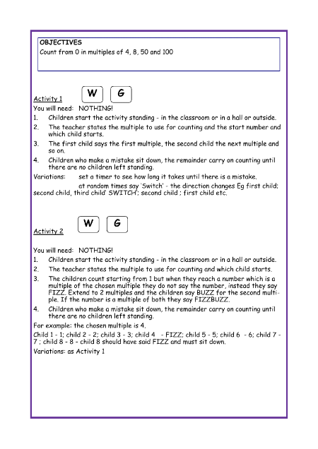 Multiples of 4, 8, 50 and 100 worksheet