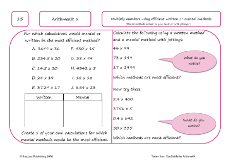 Multiply numbers using efficient written or mental methods