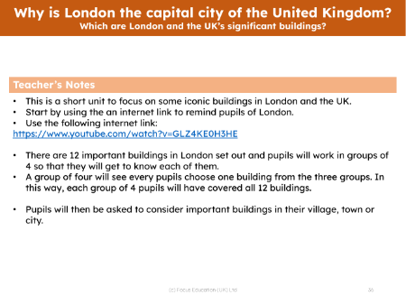 Which are London and the UK's significant buildings? - Teacher notes