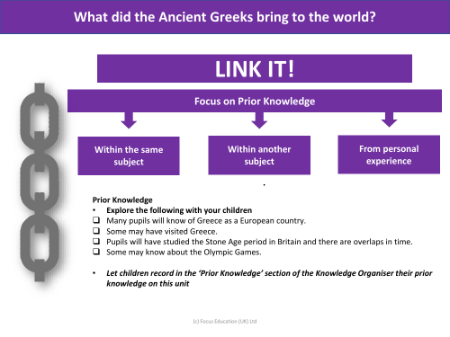 Link it! Prior knowledge - Ancient Greeks - Year 3