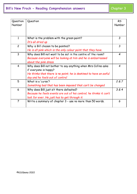 4. Reading Comprehension Answers