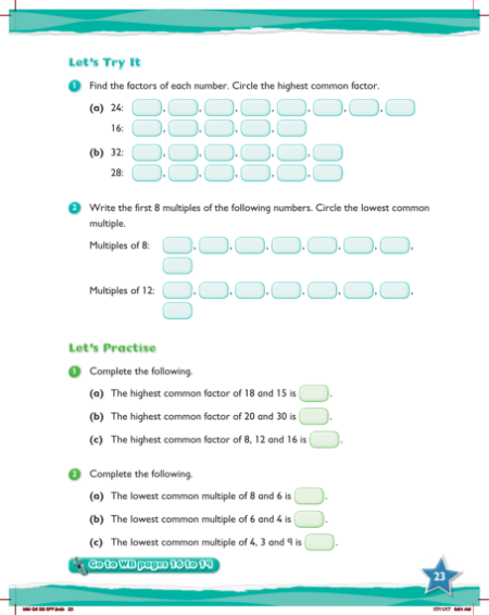 Max Maths, Year 6, Try it, Factors and multiples