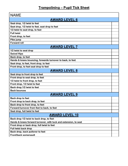 Trampolining Award Scheme