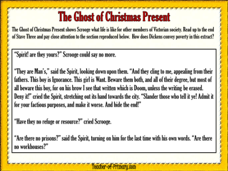 A Christmas Carol - Lesson 6 - The Ghost of Christmas Present 2 Worksheet