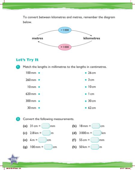 Learn together, Converting units of length (4)