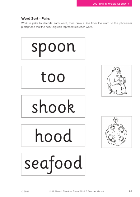 Word Sort - Pairs activity - Worksheet  