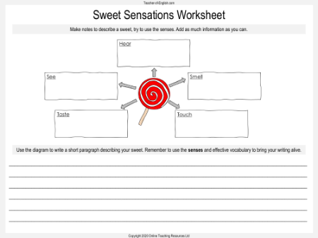 Sweet Sensations - Worksheet