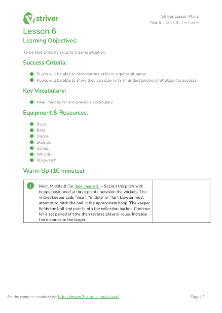 Cricket - Lesson 6