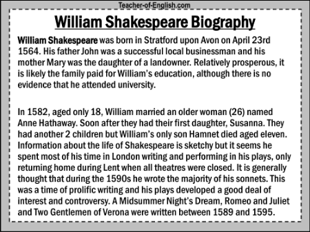 Shakespeare's Life and Times - William Shakespeare Biography