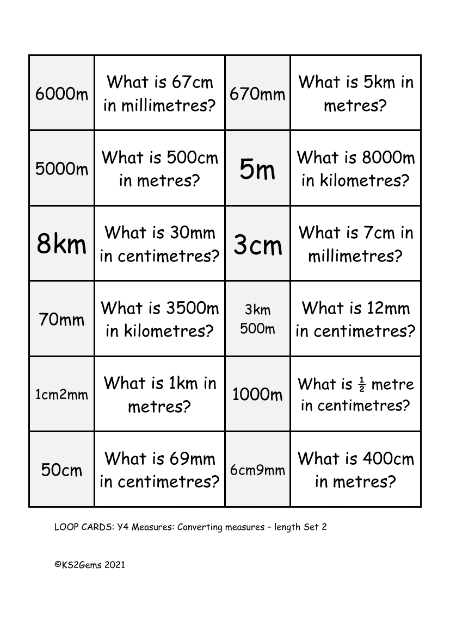 Loop Game - Converting Lengths Set 2