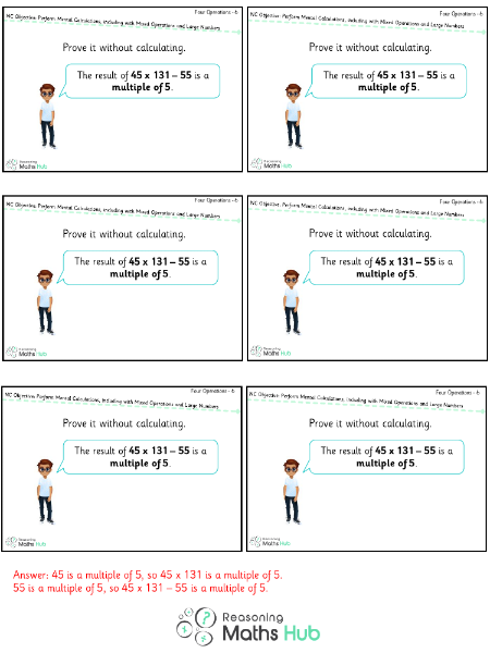 Perform Mental Calculations, Including with Mixed Operations and Large Numbers 3 - Reasoning