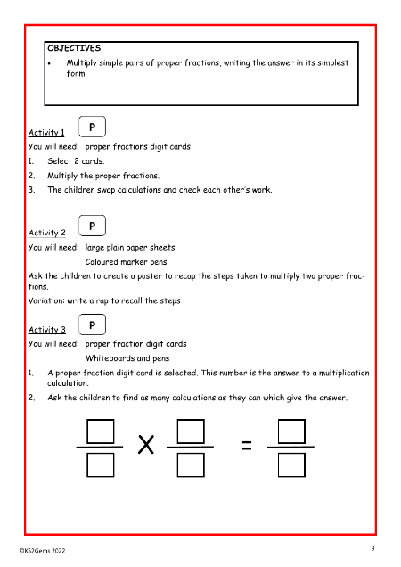 Multiplying proper fractions worksheet