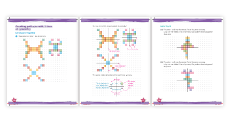 Creating patterns with 2 lines of symmetry