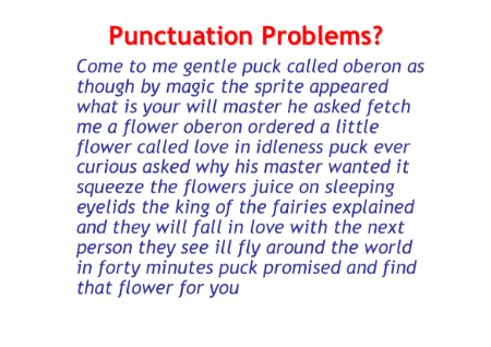 Punctuation Problems Worksheet