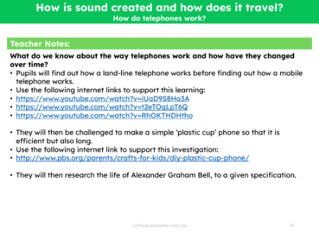 How do telephones work? - Teacher notes