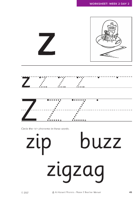 Letter formation - "z"  - Worksheet 