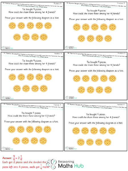 Recognise Mixed Numbers and Improper Fractions 3 - Reasoning
