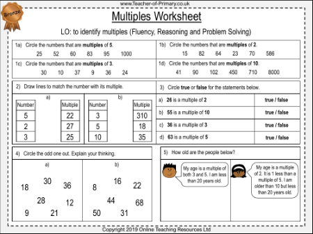 Multiples - Worksheet