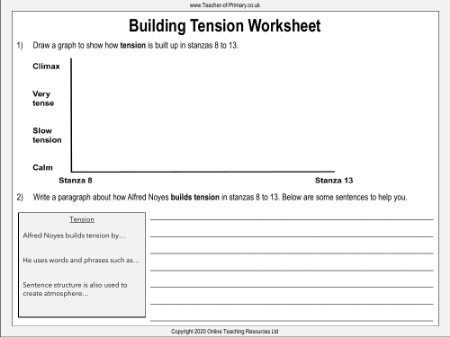 The Highwayman - Lesson 9 - Building Tension Worksheet