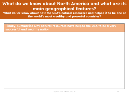 Reasons why the USA is wealthy - Writing task