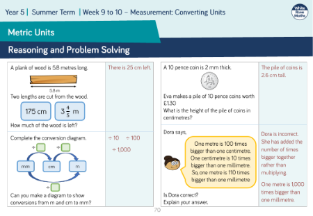 Metric Units: Reasoning and Problem Solving