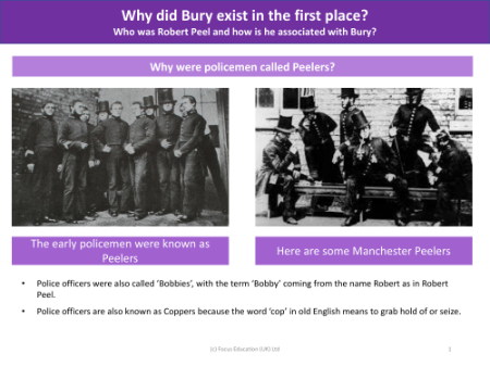 Why were policemen called peeler? - History of Bury - Year 3