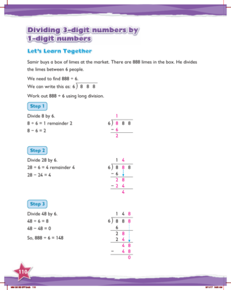 Learn together, Dividing 3-digit numbers by 1-digit numbers