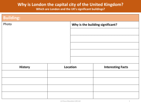 London building fact file - Worksheet