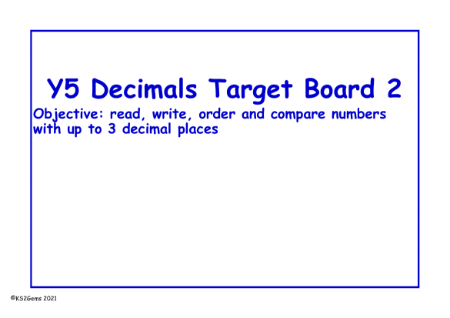 Decimal Target Board - Comparing
