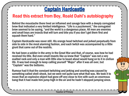 Autobiography - Lesson 5 - Captain Hardcastle Worksheet