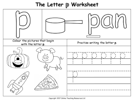 The Letter P - Worksheet
