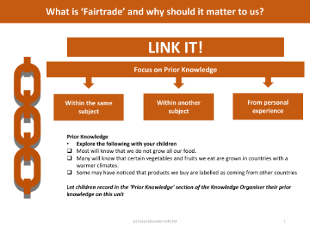 Link it! Prior knowledge - Fairtrade - Year 5