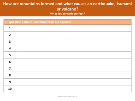 Questions I have about how mountains are formed