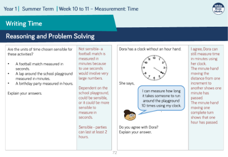 Writing Time: Reasoning and Problem Solving