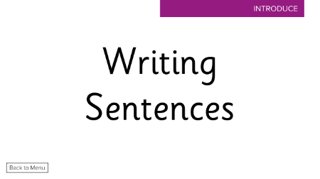Writing Sentences  - Presentation 