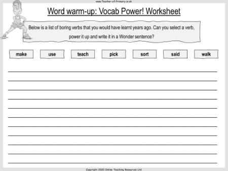 Wonder Lesson 15: Lunch and the Summer Table - Word warm-up: Vocal Power