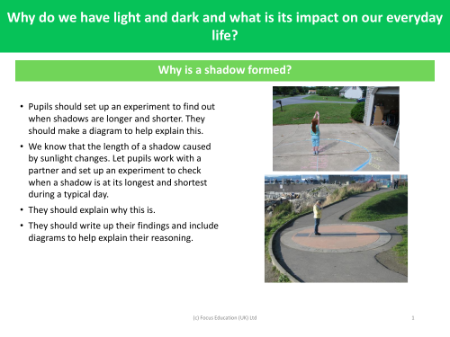 How is a shadow formed and why does it change shape? - Teacher notes