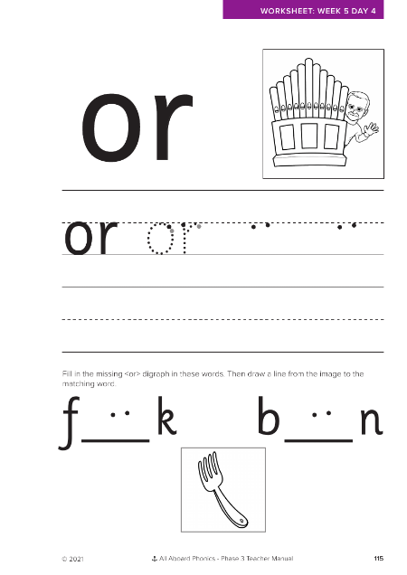 Letter formation - "or"  - Worksheet 