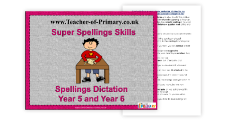 Spellings Dictation Year 5 and Year 6 - Autumn Term
