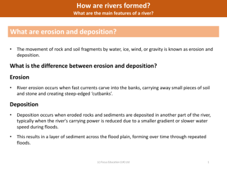 Erosion and deposition - Info sheet