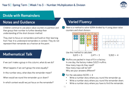 Divide with Remainders: Varied Fluency