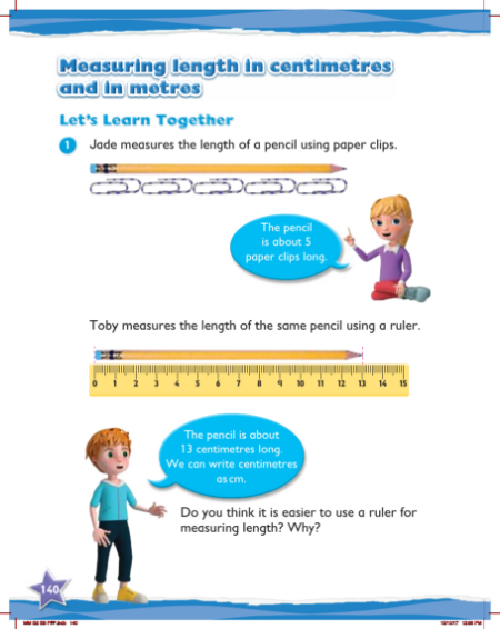 Max Maths, Year 2, Learn together, Measuring length in centimetres and in metres (1)