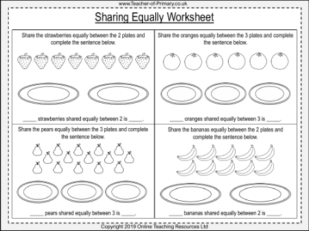 Sharing Equally - Worksheet