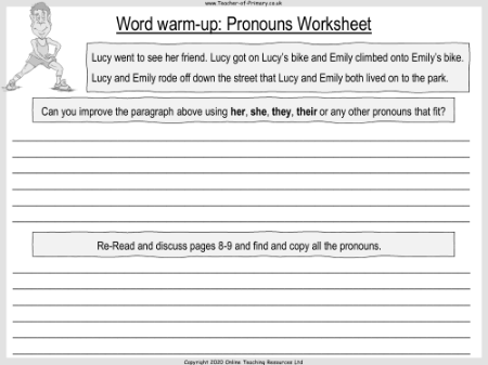 Wonder Lesson 6: Christopher's House - Word warm-up: Pronouns