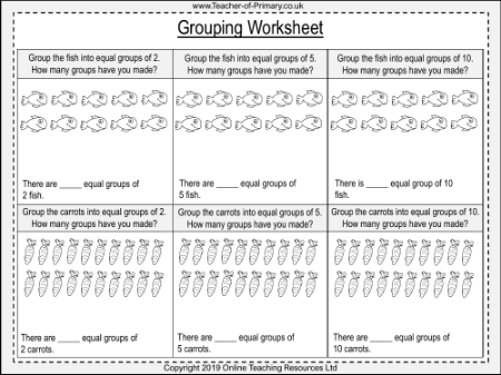 Grouping - Making Equal Groups - Worksheet
