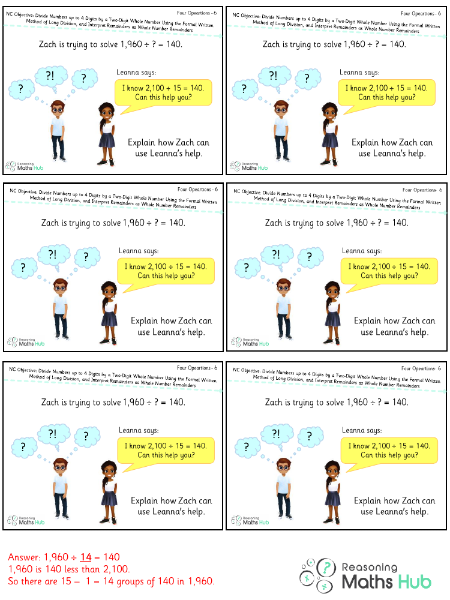 Divide numbers up to 4 digits by a two-digit whole number using the formal written method of long division - Reasoning