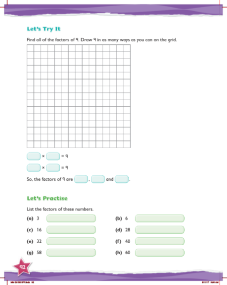 Max Maths, Year 5, Try it Finding factors of 2-digit numbers
