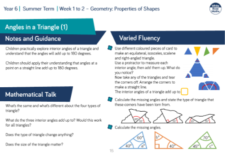Angles in a Triangle (1): Varied Fluency