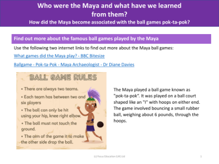 Maya ball games - Info pack